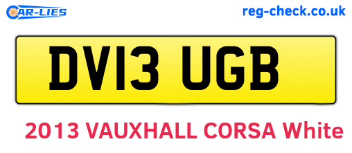 DV13UGB are the vehicle registration plates.