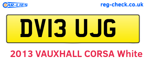 DV13UJG are the vehicle registration plates.