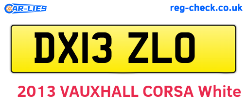 DX13ZLO are the vehicle registration plates.