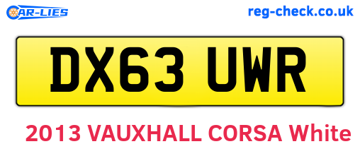 DX63UWR are the vehicle registration plates.