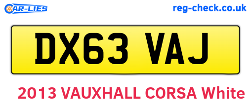 DX63VAJ are the vehicle registration plates.
