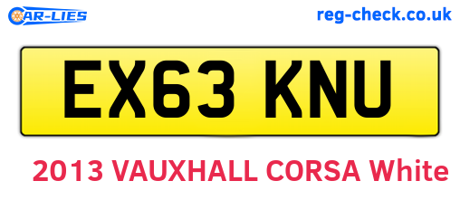 EX63KNU are the vehicle registration plates.