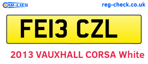 FE13CZL are the vehicle registration plates.