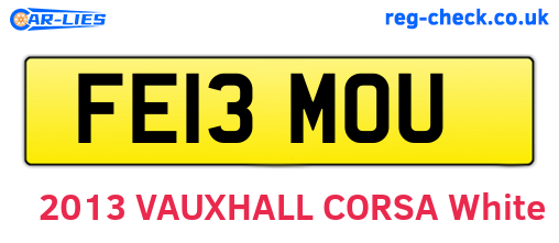FE13MOU are the vehicle registration plates.