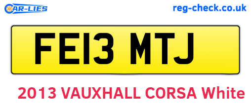 FE13MTJ are the vehicle registration plates.