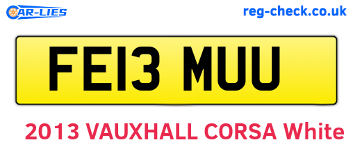 FE13MUU are the vehicle registration plates.