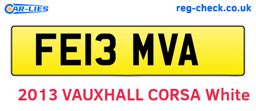 FE13MVA are the vehicle registration plates.