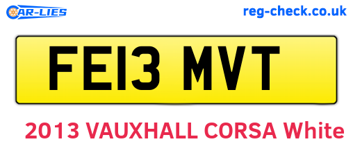 FE13MVT are the vehicle registration plates.
