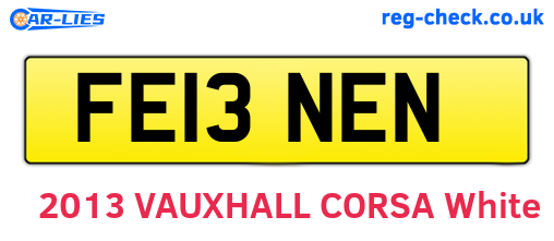 FE13NEN are the vehicle registration plates.
