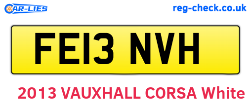 FE13NVH are the vehicle registration plates.