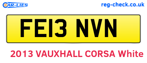 FE13NVN are the vehicle registration plates.