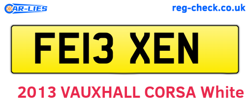 FE13XEN are the vehicle registration plates.