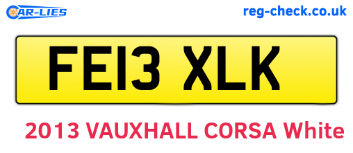 FE13XLK are the vehicle registration plates.