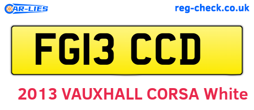 FG13CCD are the vehicle registration plates.