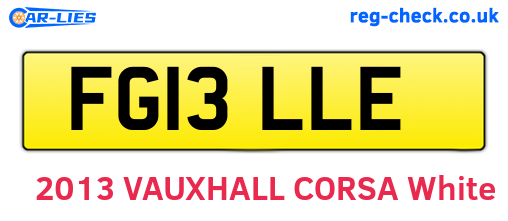 FG13LLE are the vehicle registration plates.