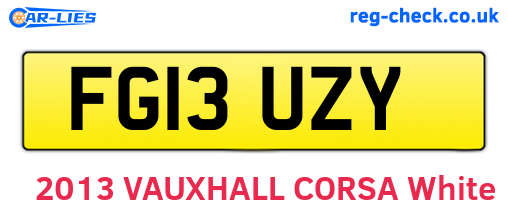 FG13UZY are the vehicle registration plates.