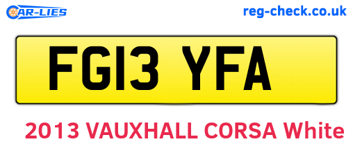 FG13YFA are the vehicle registration plates.