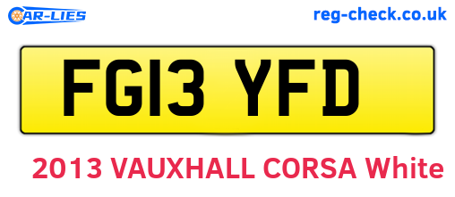 FG13YFD are the vehicle registration plates.