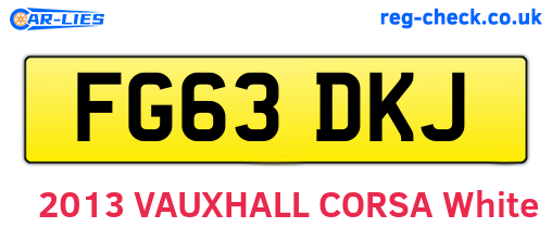 FG63DKJ are the vehicle registration plates.
