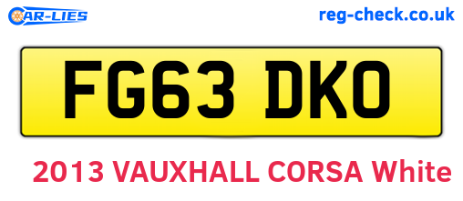 FG63DKO are the vehicle registration plates.
