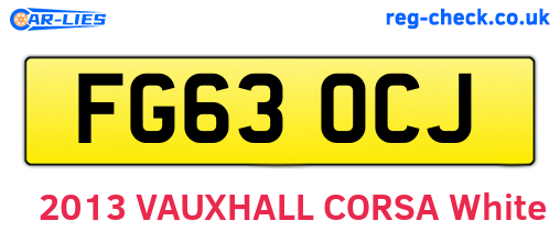 FG63OCJ are the vehicle registration plates.