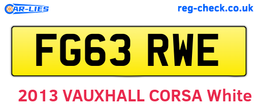 FG63RWE are the vehicle registration plates.