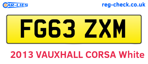 FG63ZXM are the vehicle registration plates.