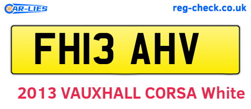 FH13AHV are the vehicle registration plates.