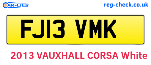 FJ13VMK are the vehicle registration plates.