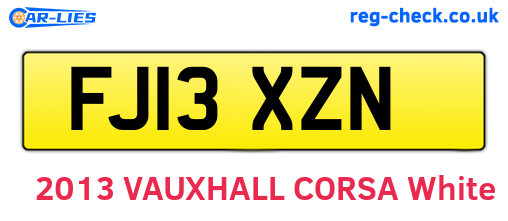 FJ13XZN are the vehicle registration plates.