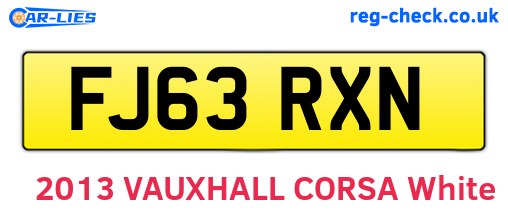 FJ63RXN are the vehicle registration plates.