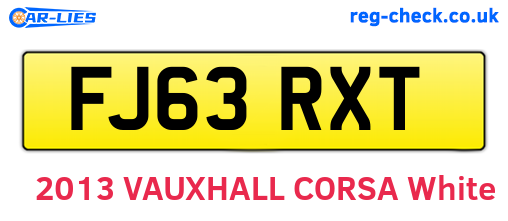FJ63RXT are the vehicle registration plates.