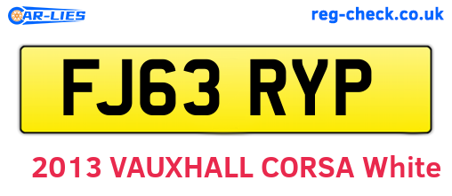 FJ63RYP are the vehicle registration plates.