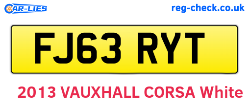 FJ63RYT are the vehicle registration plates.