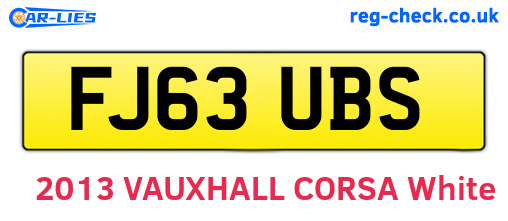 FJ63UBS are the vehicle registration plates.