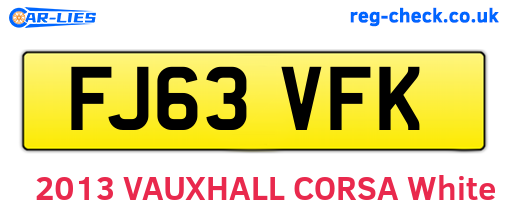 FJ63VFK are the vehicle registration plates.
