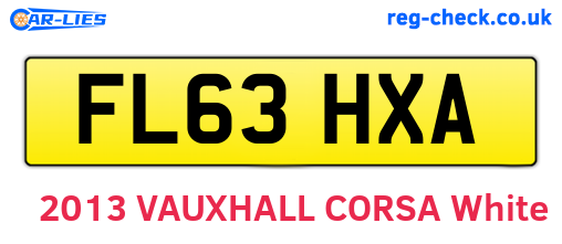 FL63HXA are the vehicle registration plates.