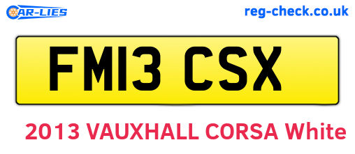FM13CSX are the vehicle registration plates.