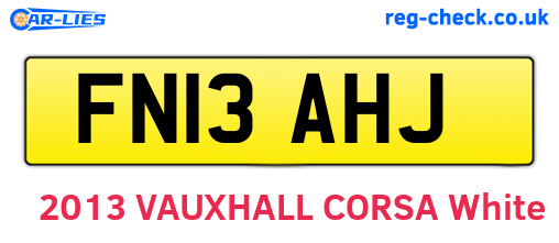 FN13AHJ are the vehicle registration plates.