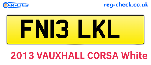 FN13LKL are the vehicle registration plates.