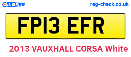 FP13EFR are the vehicle registration plates.