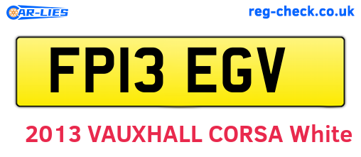 FP13EGV are the vehicle registration plates.