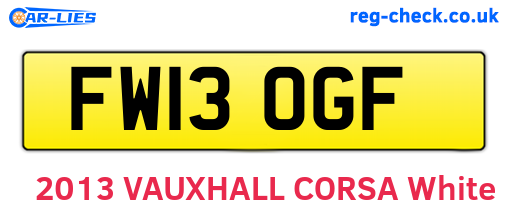 FW13OGF are the vehicle registration plates.
