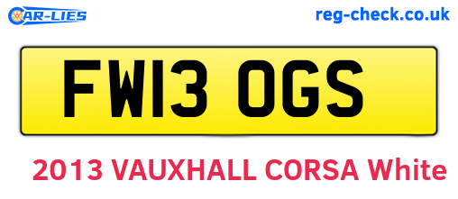 FW13OGS are the vehicle registration plates.