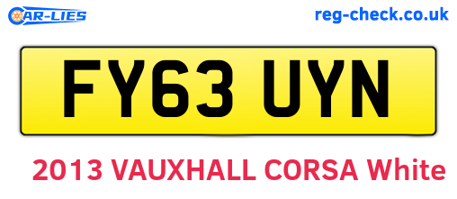 FY63UYN are the vehicle registration plates.