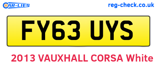 FY63UYS are the vehicle registration plates.
