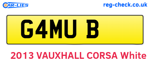 G4MUB are the vehicle registration plates.