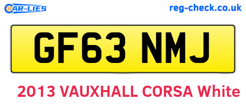 GF63NMJ are the vehicle registration plates.