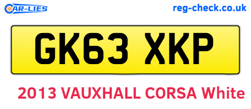 GK63XKP are the vehicle registration plates.