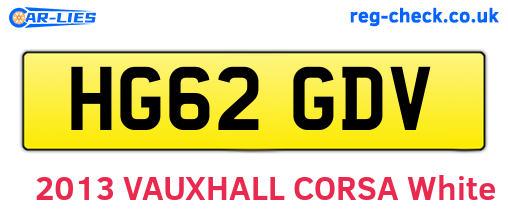HG62GDV are the vehicle registration plates.